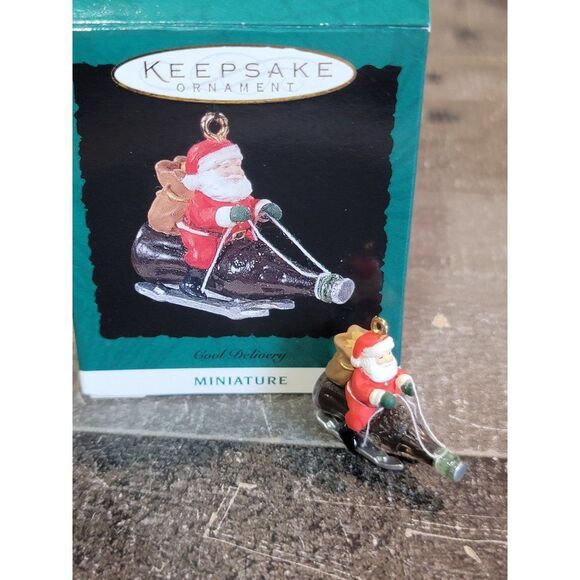 Hallmark cool delivery 1996 mini ornament Xmas Decor Santa soda - Picture 1 of 4